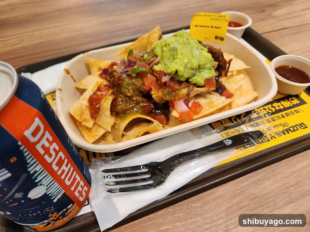 Food Tray with Nachos and Drink