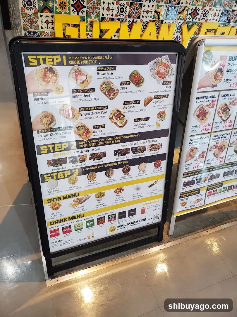 Burrito Bowl Menu Board