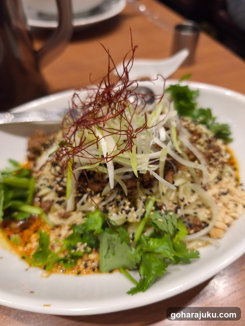 Spicy Noodle Dish with Garnish
