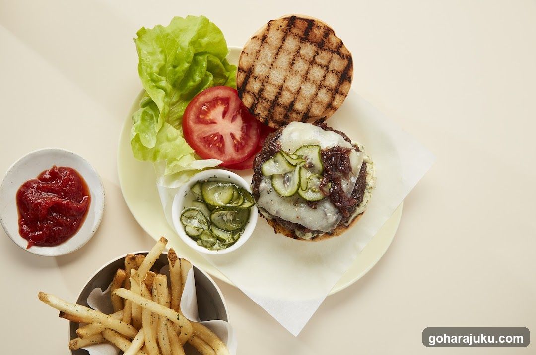 Grilled Burger with Sides