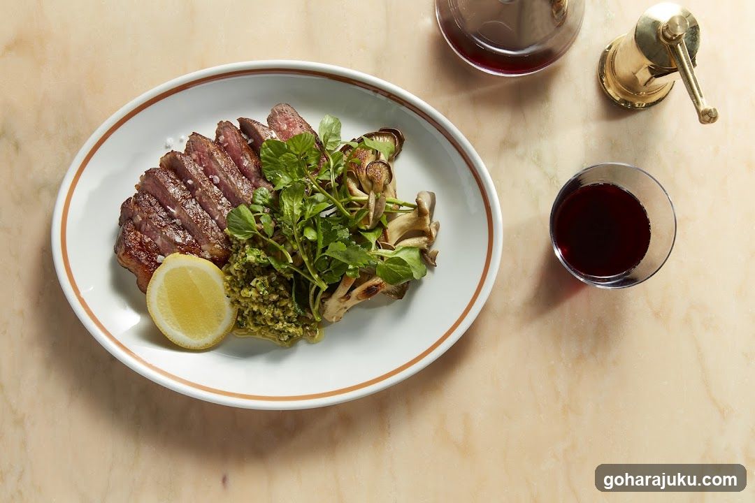 Steak with Mushrooms and Greens
