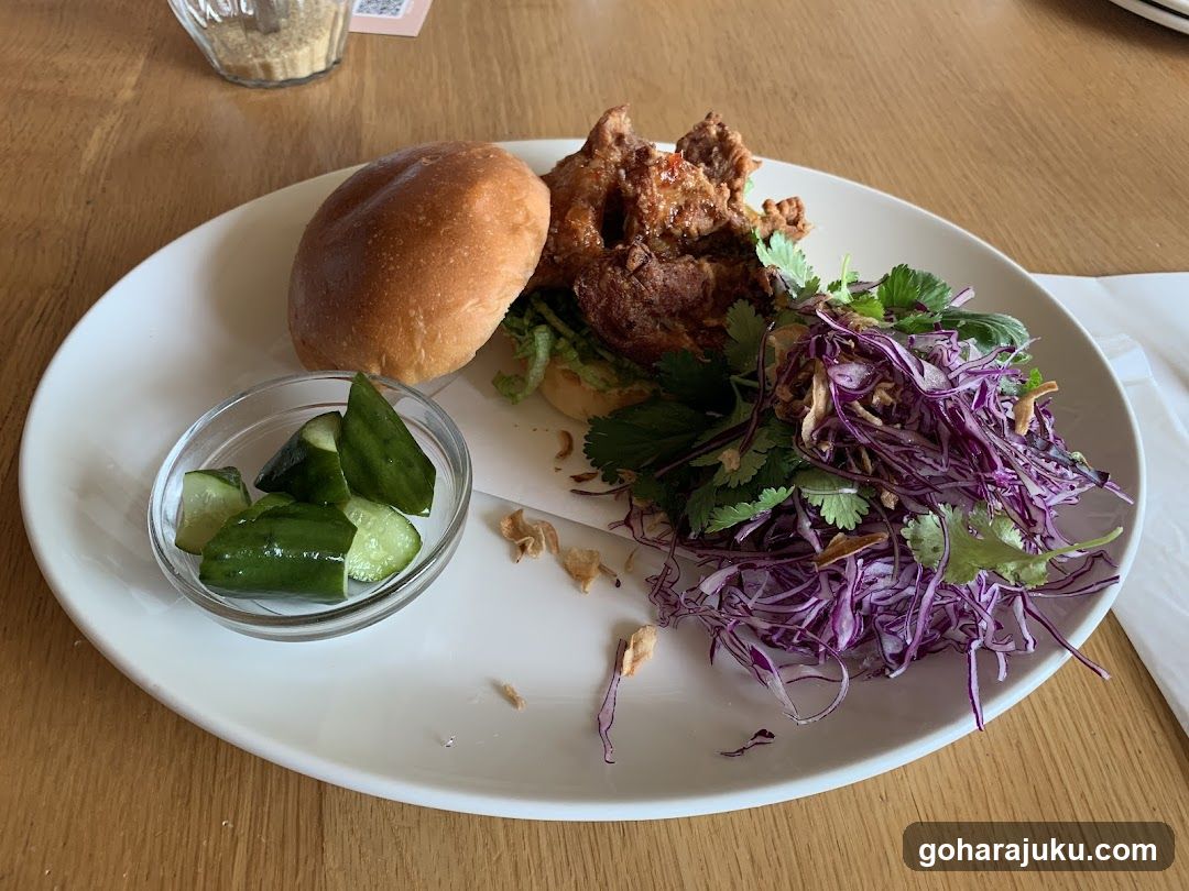Burger with sides on a plate