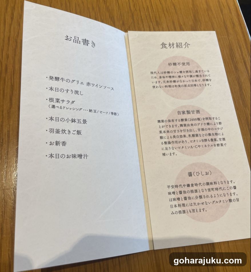 Japanese Menu Card
