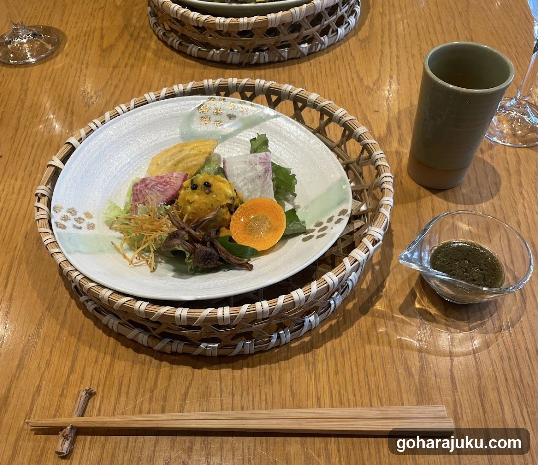 Japanese-style appetizer plating