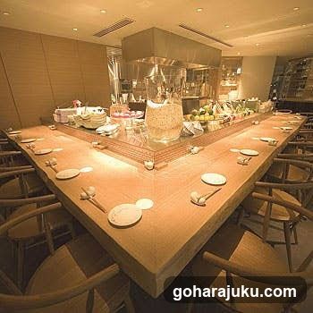 Long Dining Table with Buffet