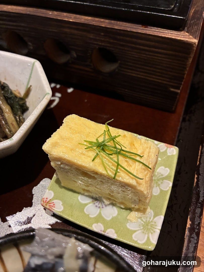 Japanese Omelette Roll with Scallion Garnish