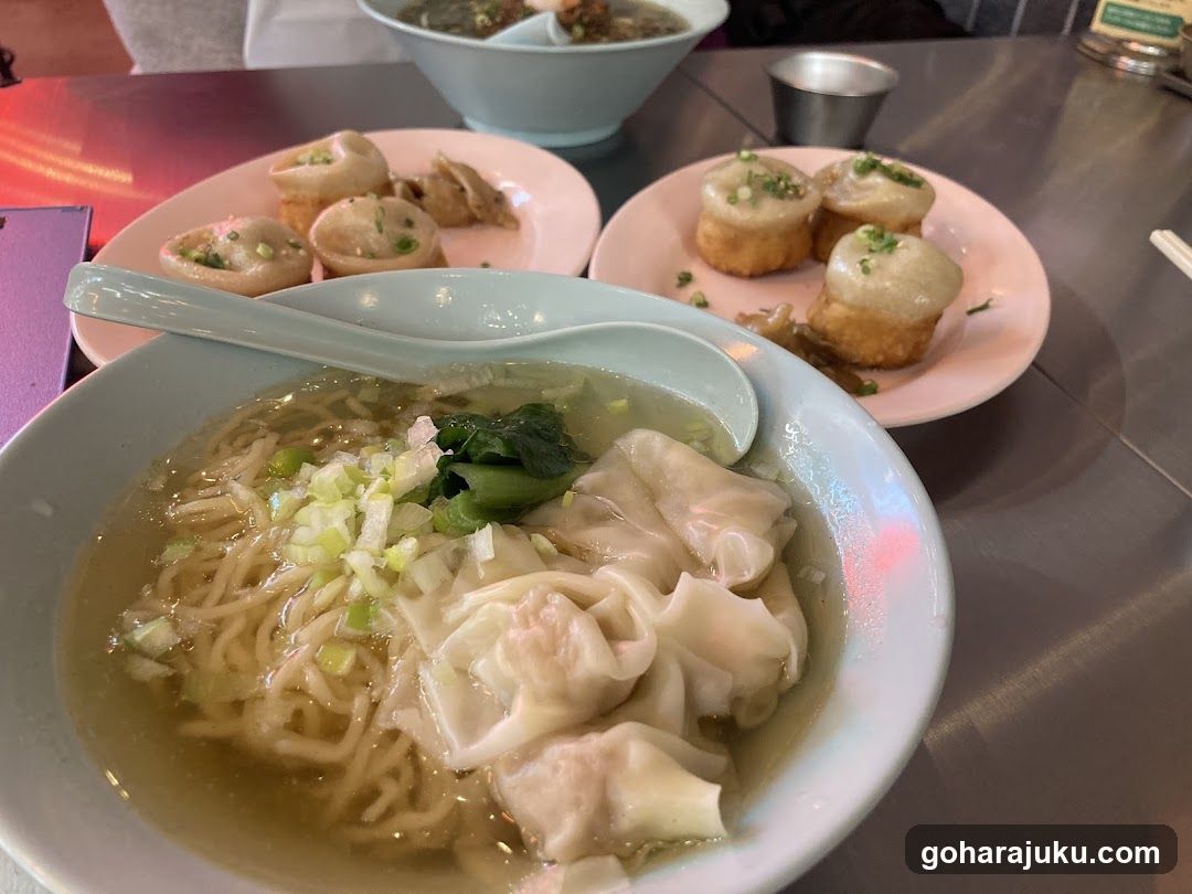 Wonton Noodle Bowl with Side Dishes