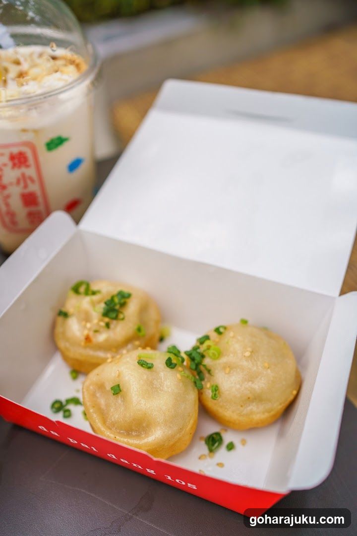 Baked Dumplings with Drink