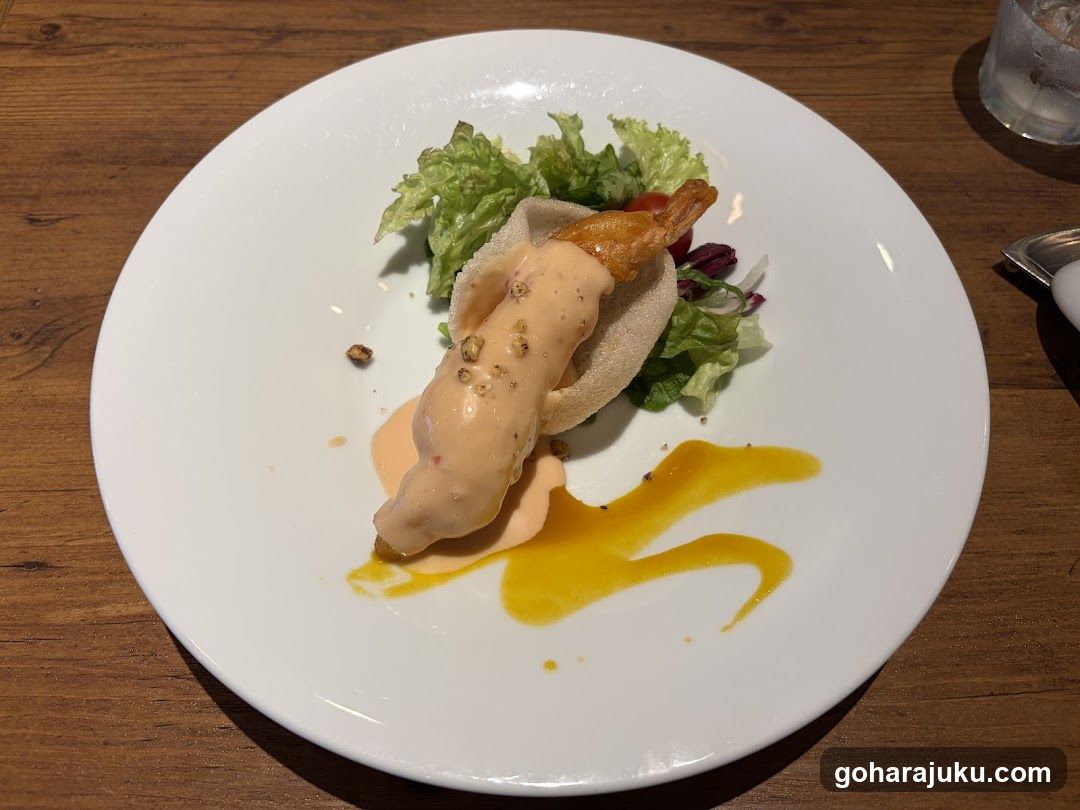 Shrimp Tempura with Sauce and Salad