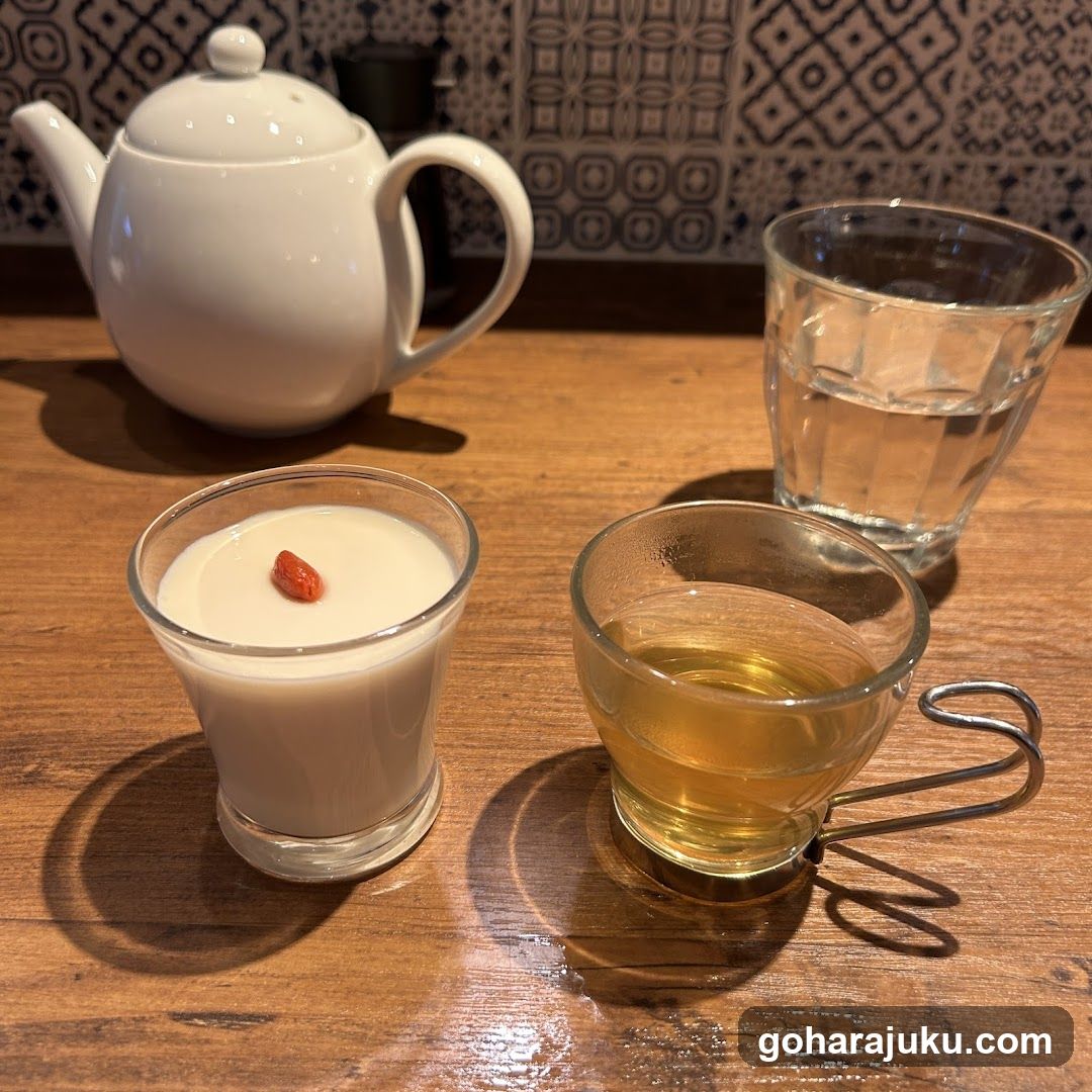 Tea and Milk on Wooden Table