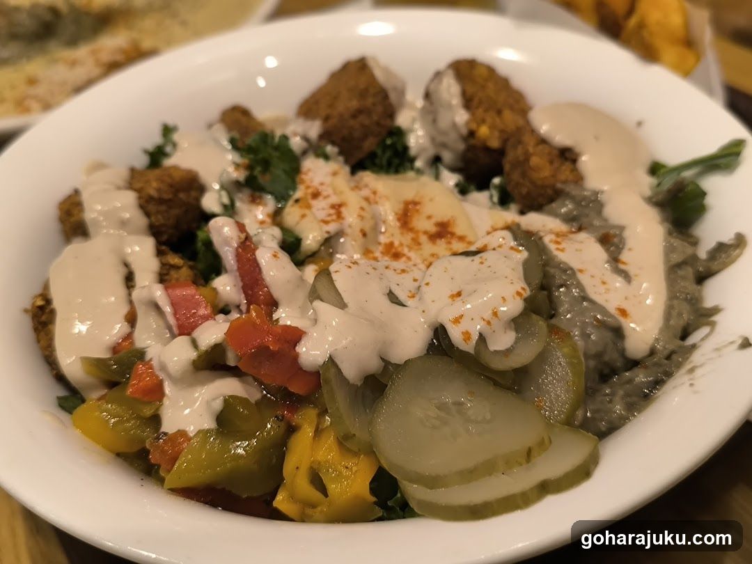 Fried Food Bowl with Sauce and Pickles