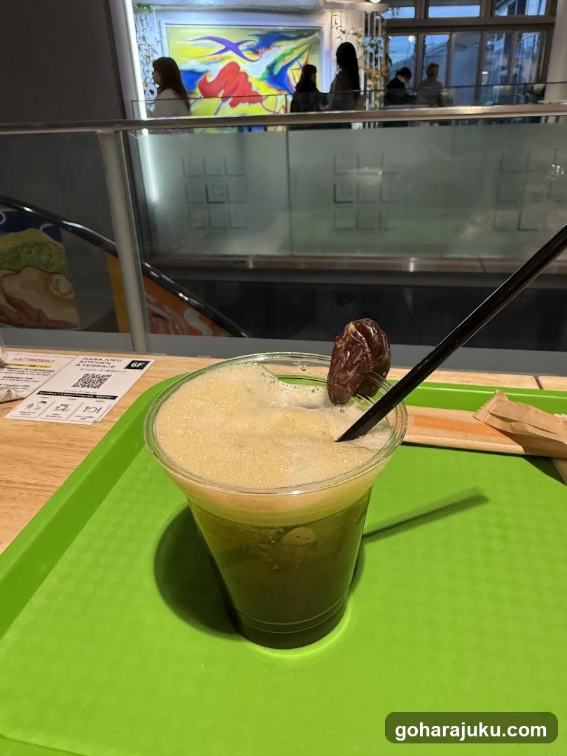 Green Drink with Date Garnish