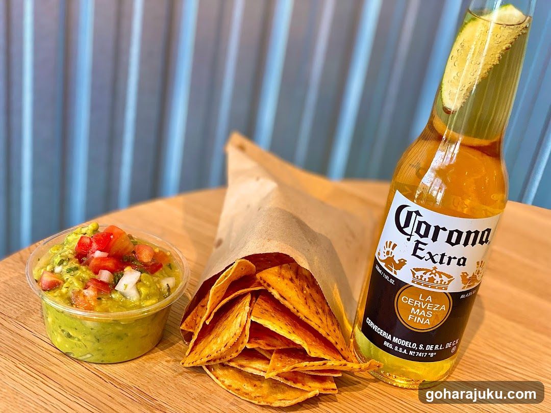 Corona Extra with Guacamole and Chips