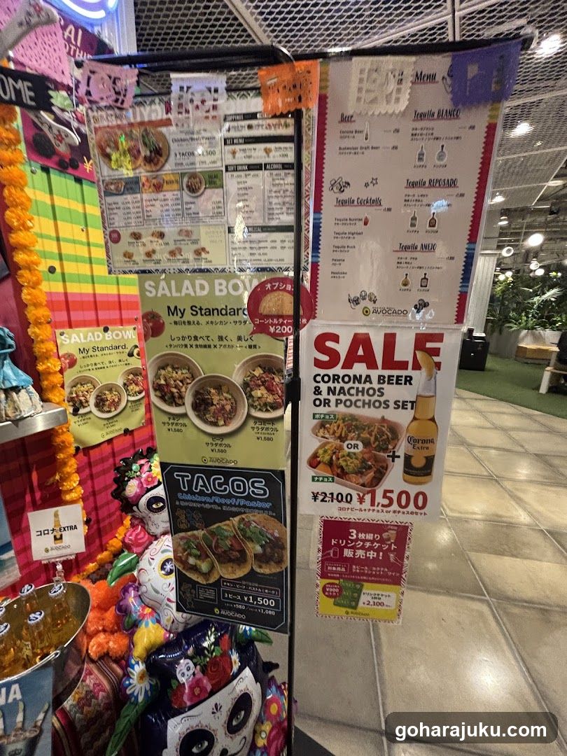 Salad Bowl and Tacos Menu Display