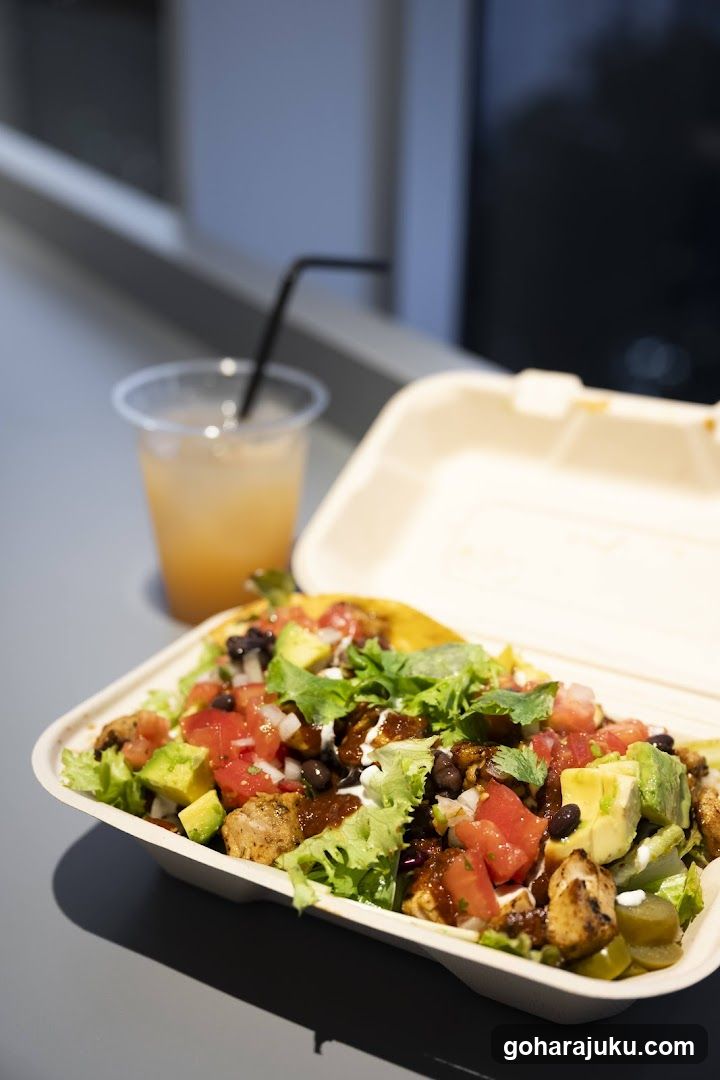 Taco Salad with Drink