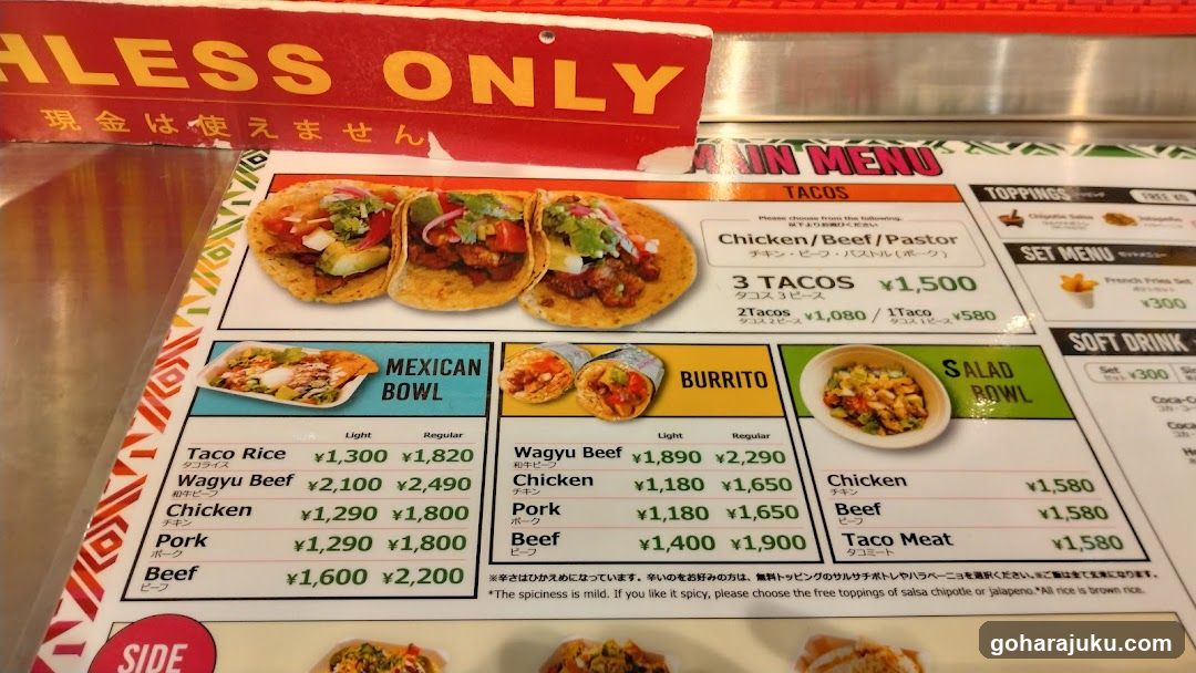 Taco Menu with Prices