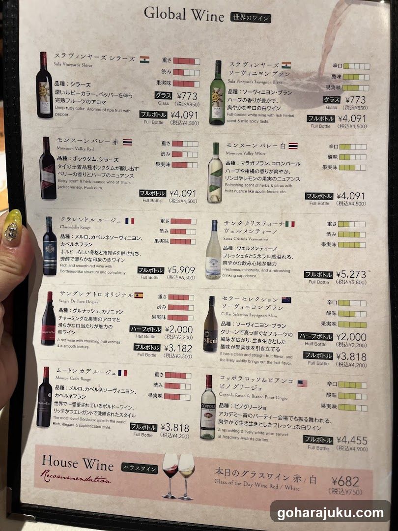 Global Wine Menu