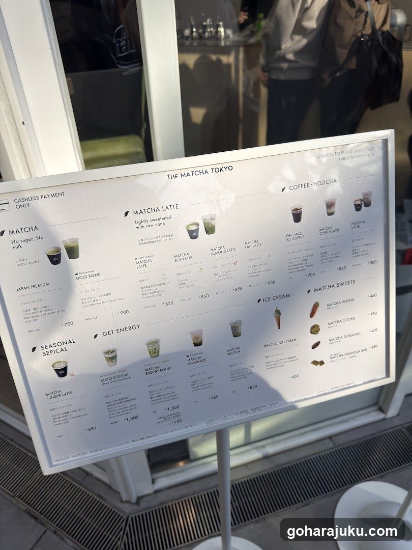 The Matcha Tokyo Menu Board
