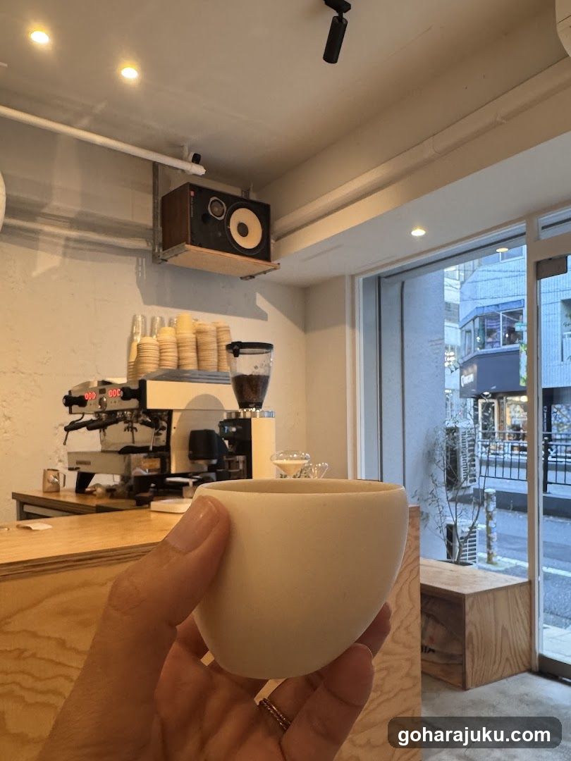 Coffee Shop Interior with Espresso Machine and Cup