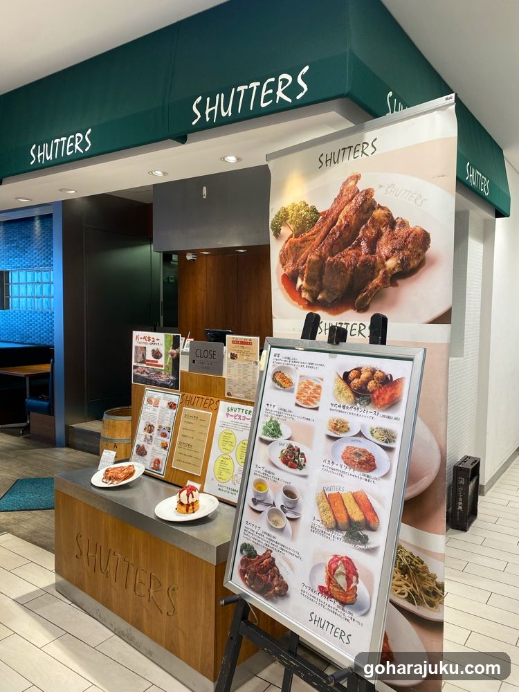 Shutters Restaurant Interior and Menu Display
