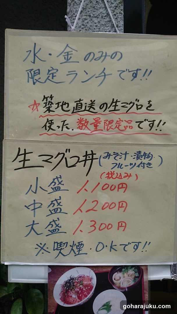 Sashimi Muguna Menu Board