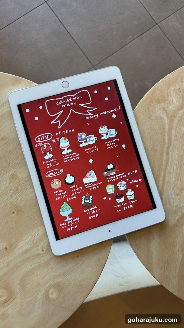 Christmas Menu Tablet Display