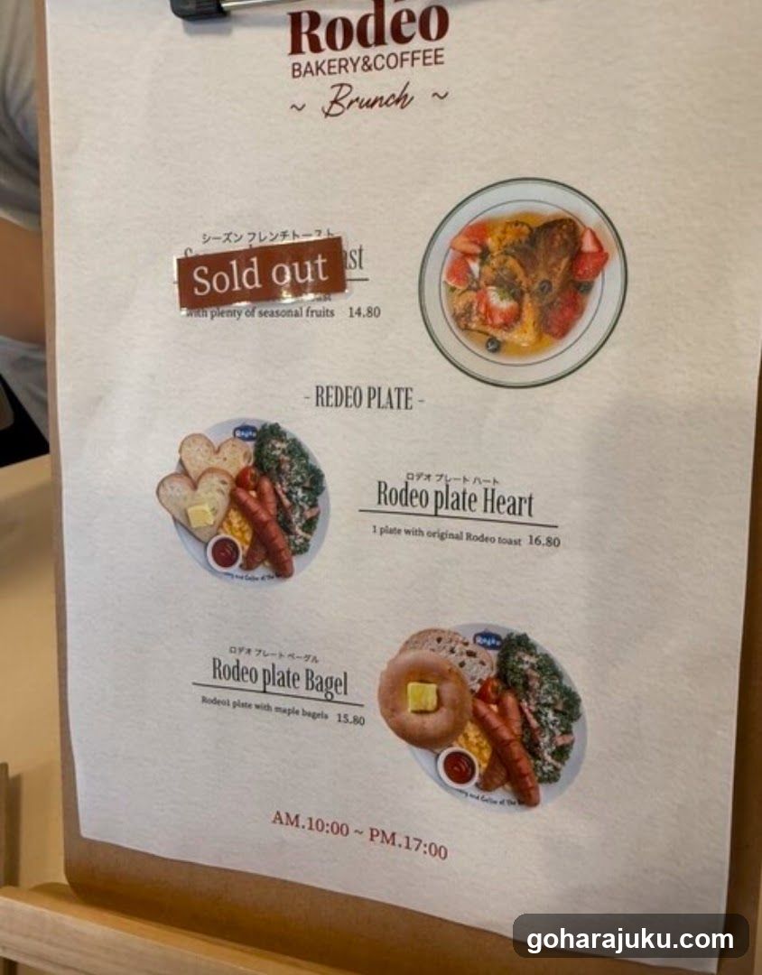 Rodeo Bakery & Coffee Brunch Menu