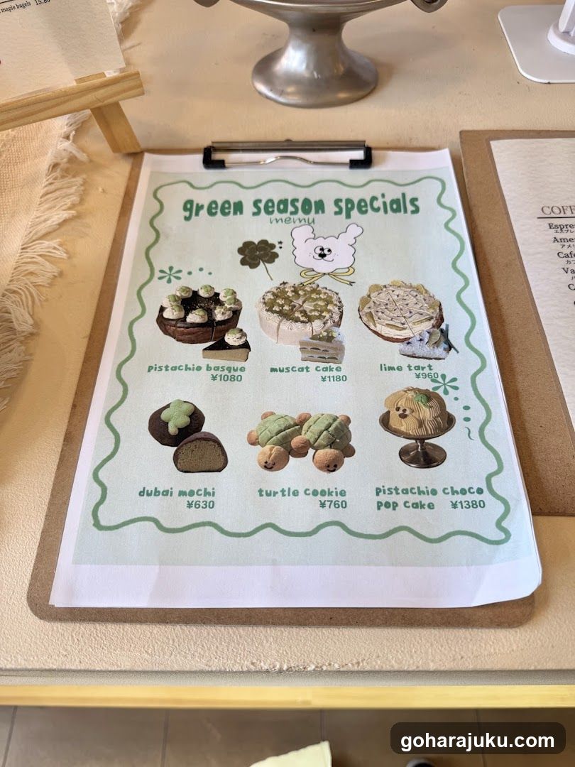 Green Season Specials Menu