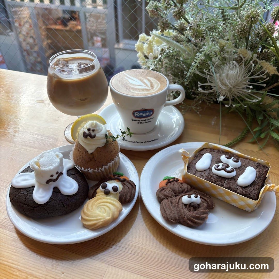 Halloween-themed coffee and pastries