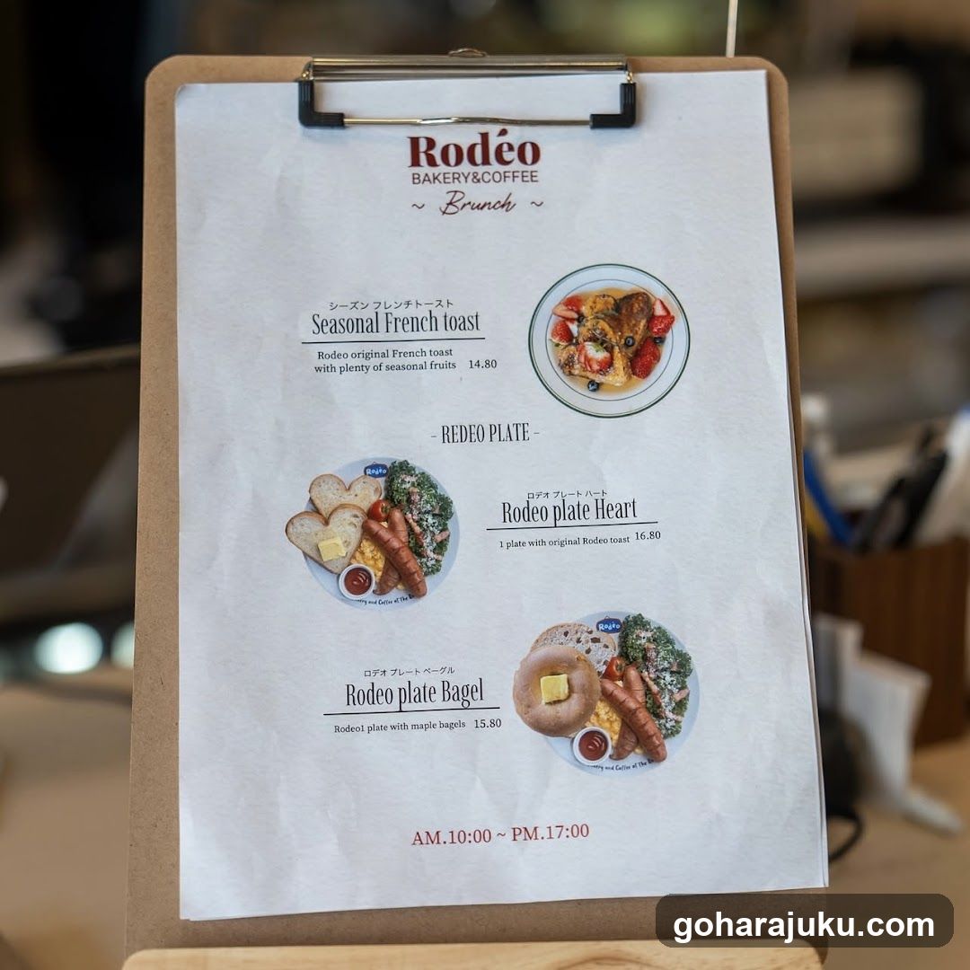 Rodeo Bakery & Coffee Brunch Menu