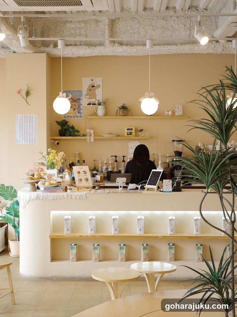 Cafe Interior with Barista and Decor