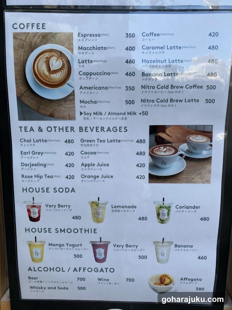 Coffee Shop Menu
