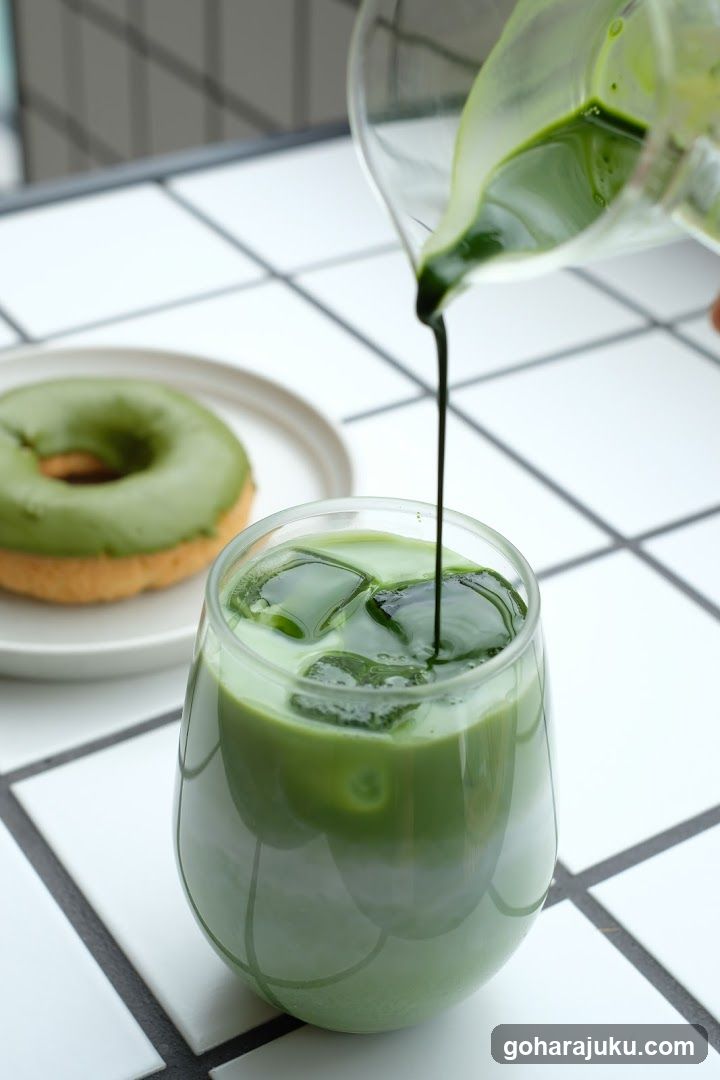 Matcha Latte Pouring