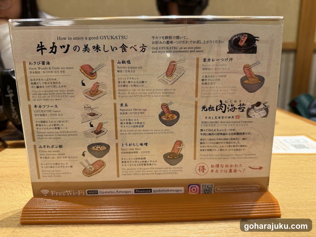 Gyukatsu Menu Card