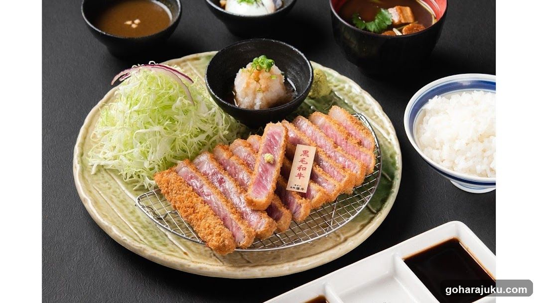 Korean Fried Pork Cutlet with Rice and Side Dishes