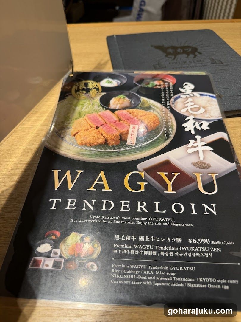 Wagyu Tenderloin Menu Display