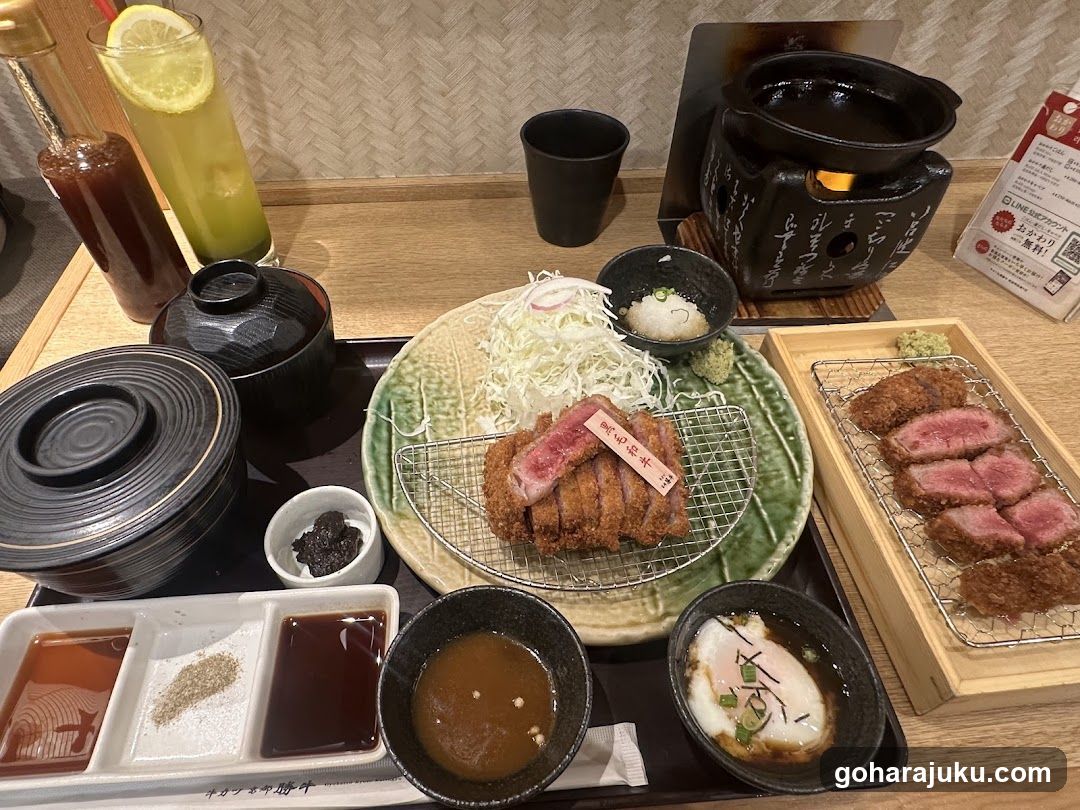 Japanese Kaiseki Meal with Tonkatsu and Sashimi