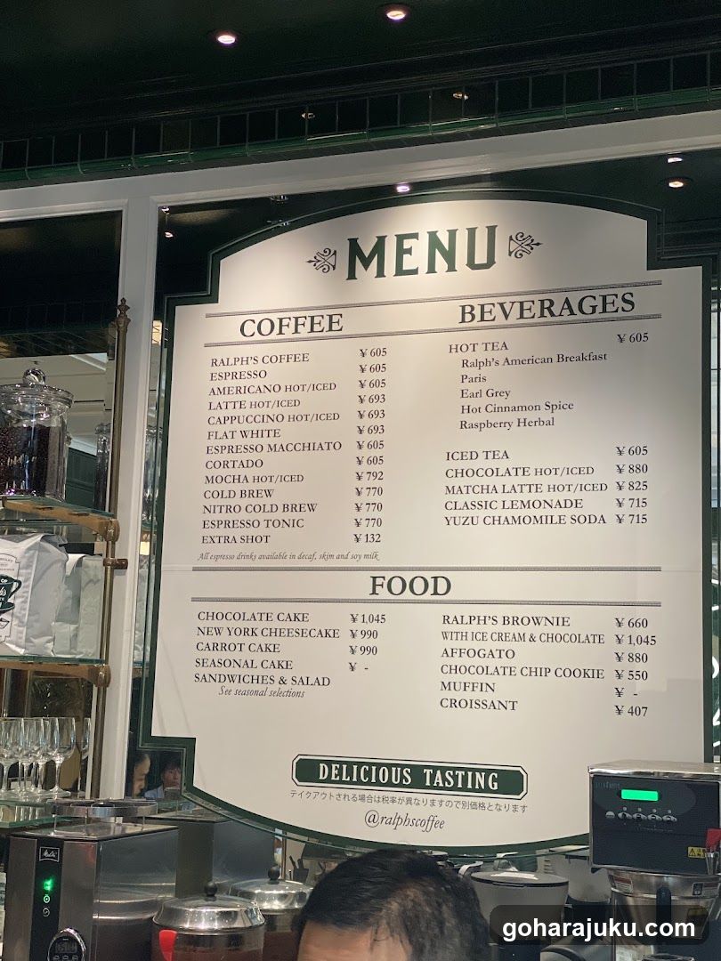 Ralph's Coffee Menu Board