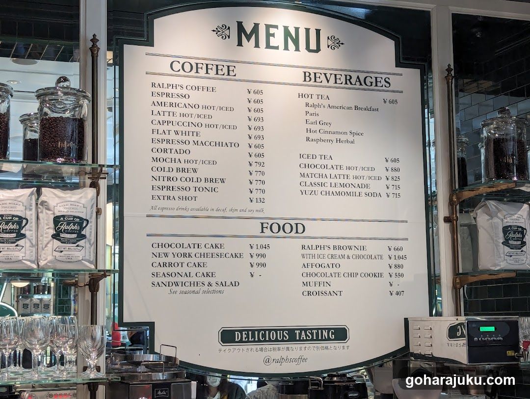 Ralph's Coffee Menu Board