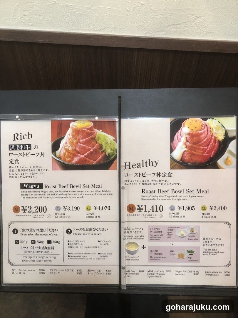 Roast Beef Bowl Set Menu