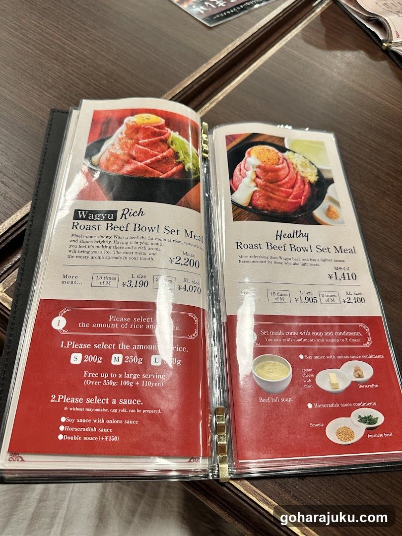 Wagyu Roast Beef Bowl Menu