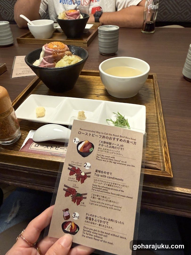 Roast Beef Rice Bowl at Japanese Restaurant