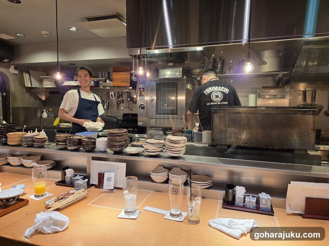 Restaurant Interior with Staff and Kitchen Equipment