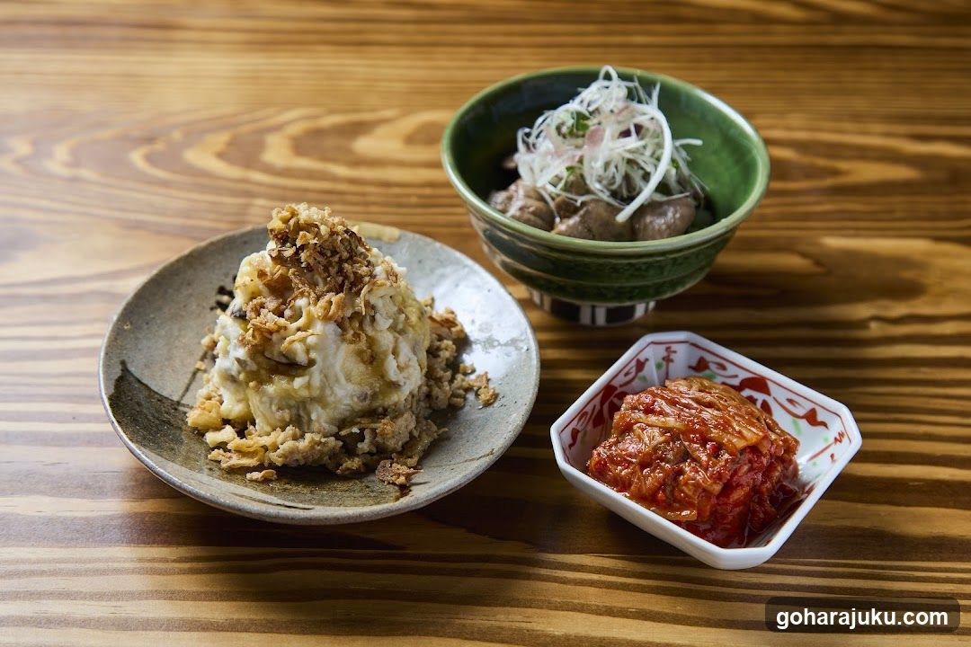 Korean-style meal set on wooden table