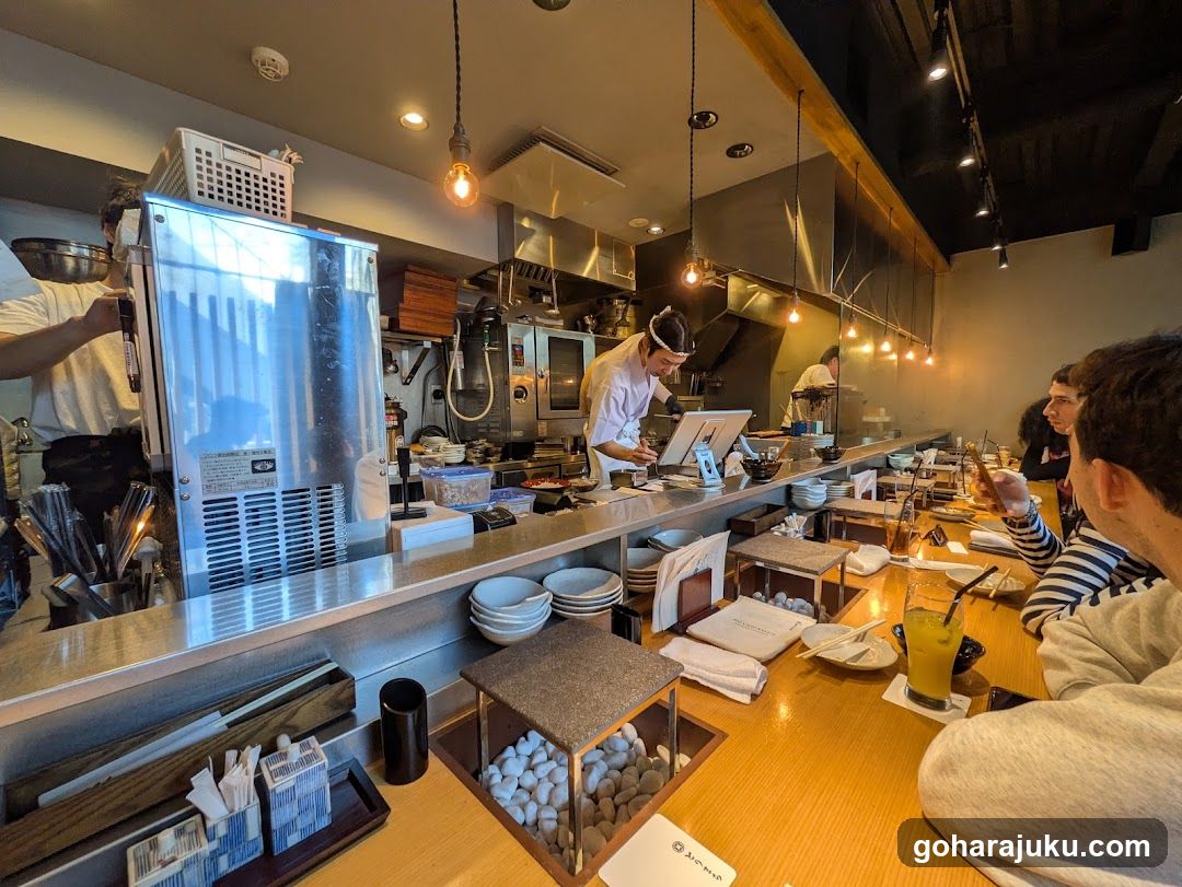 Restaurant Interior with Open Kitchen