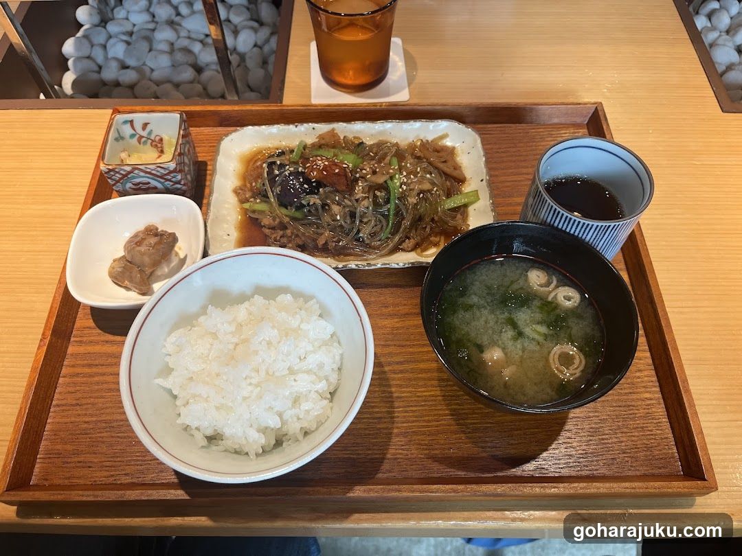 Japanese Meal on Wooden Tray