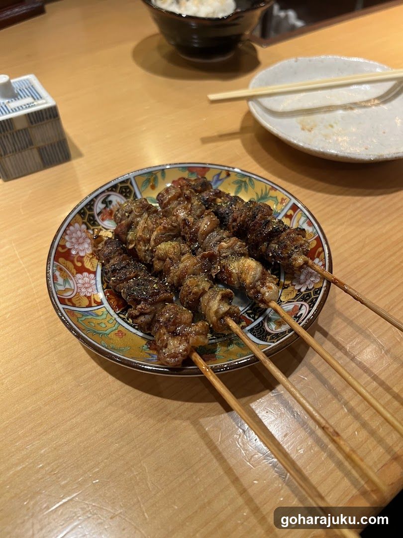 Yakitori on a wooden table