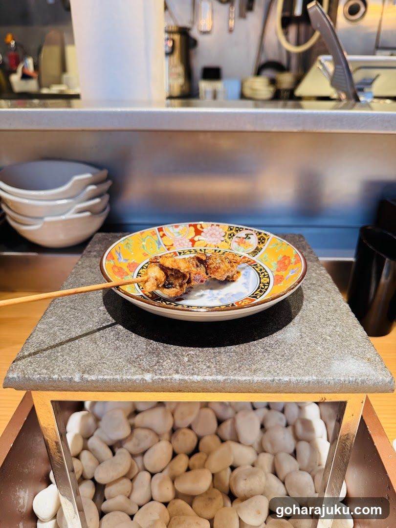 Skewered Food on Decorative Plate