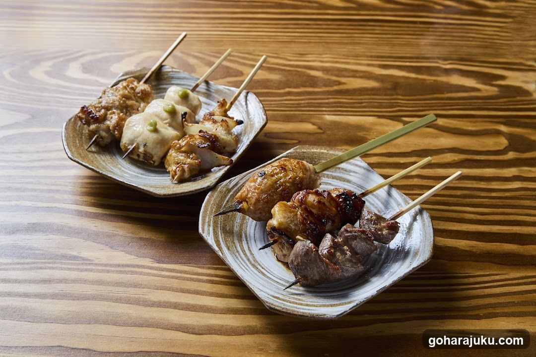 Grilled Skewers on Wooden Table