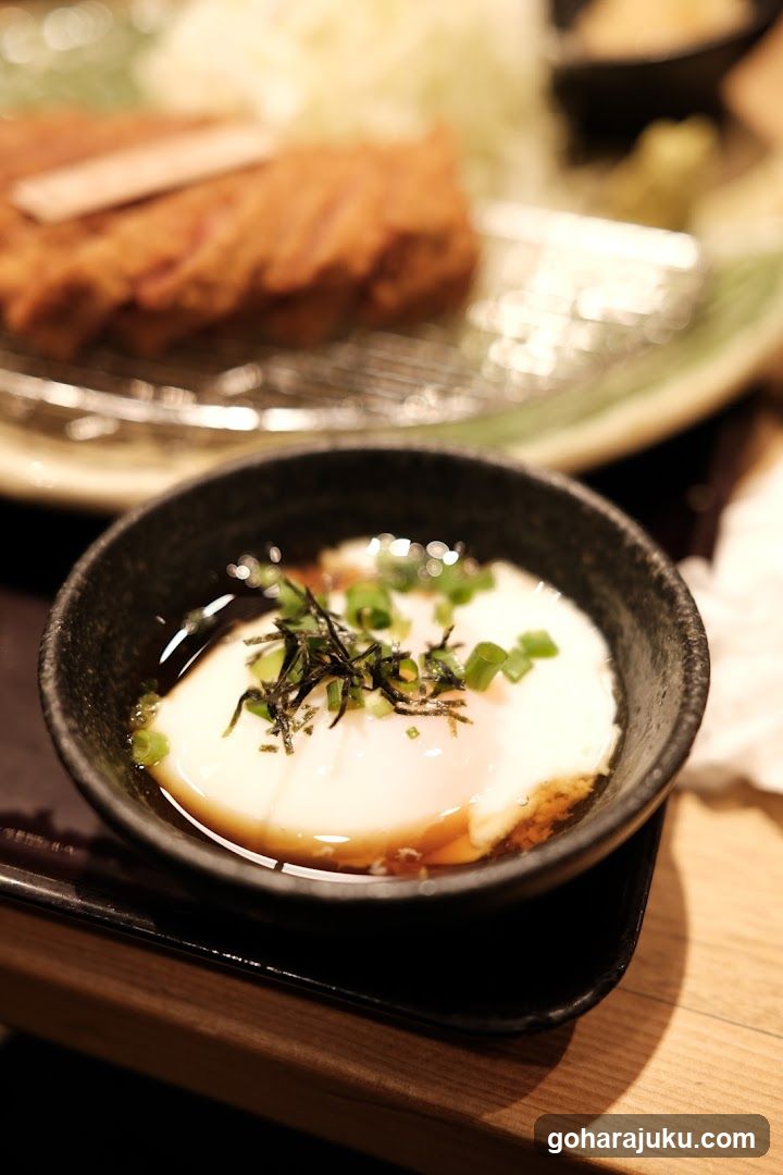 Japanese Food Dish with Egg and Fried Cutlet